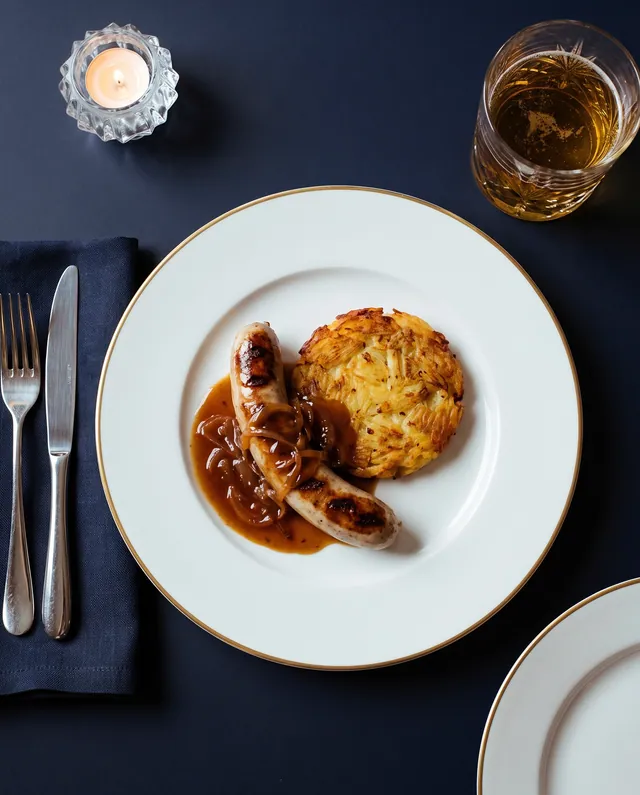 Bratwurst with Onion Sauce
